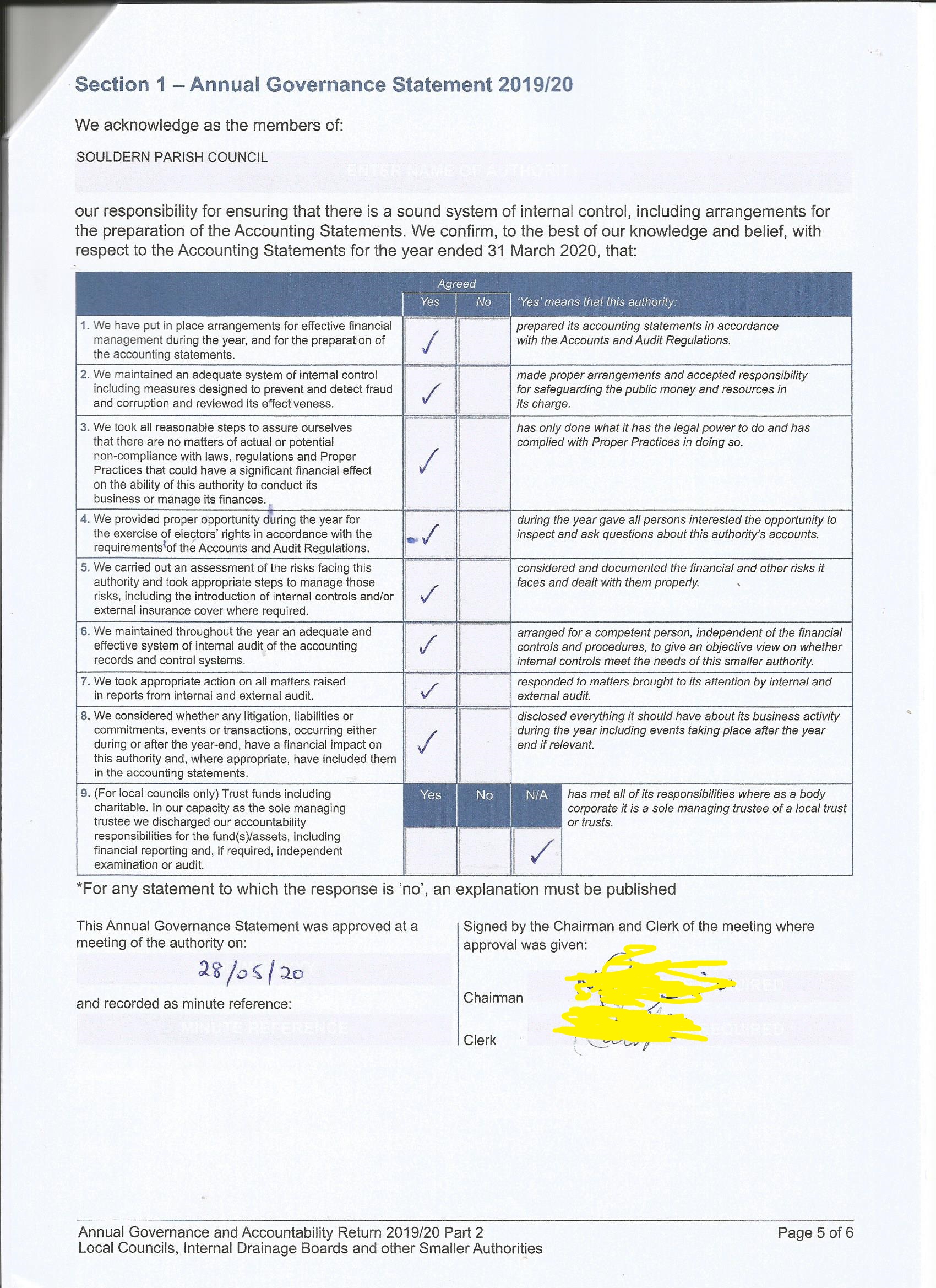 SPC 201920 Governance Statement